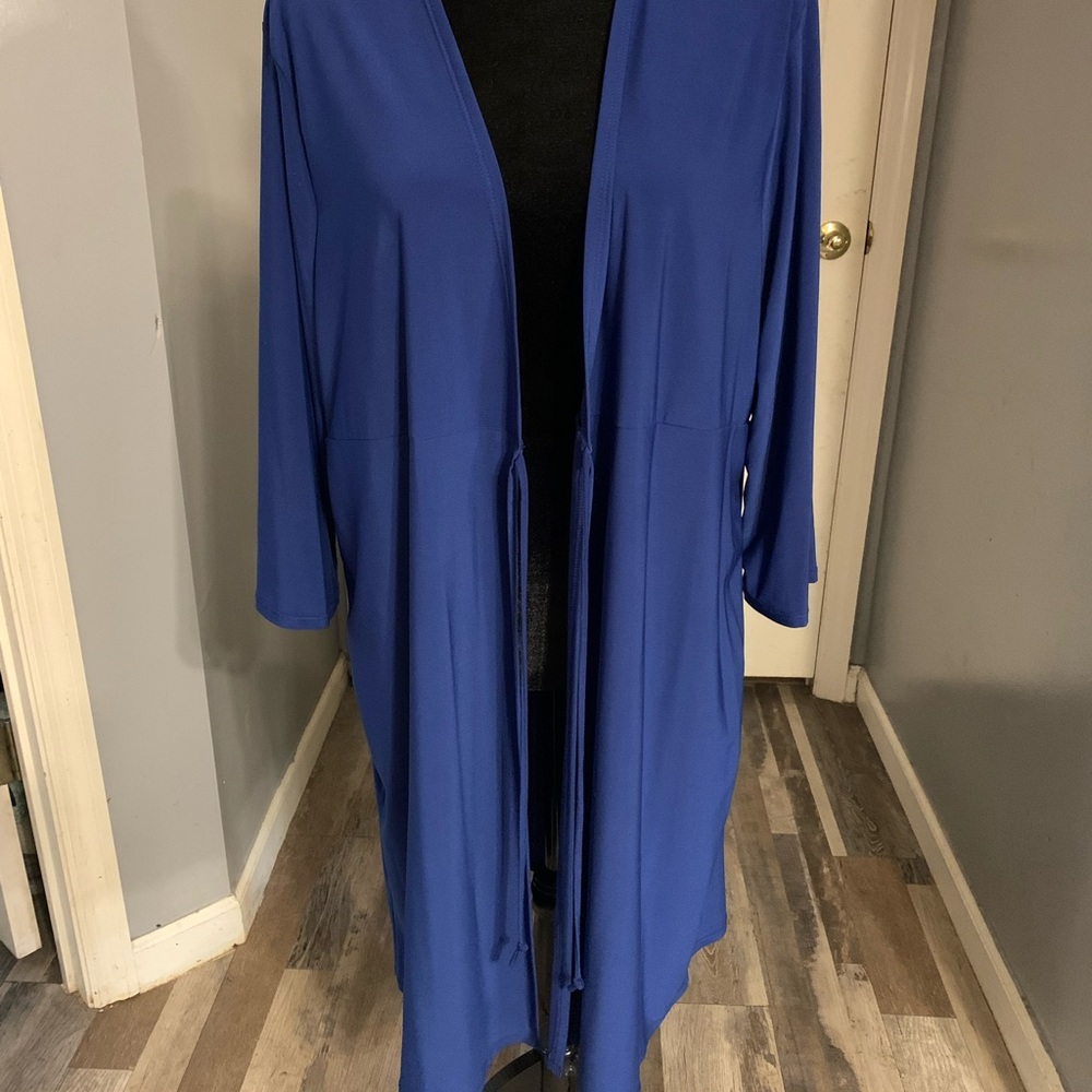 Blue Open Front Cardigan